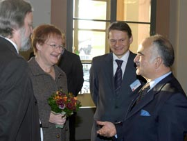 Ms Tarja Halonen, Mr Markku Wilenius and His Royal Highness Prince El Hassan bin Talal
